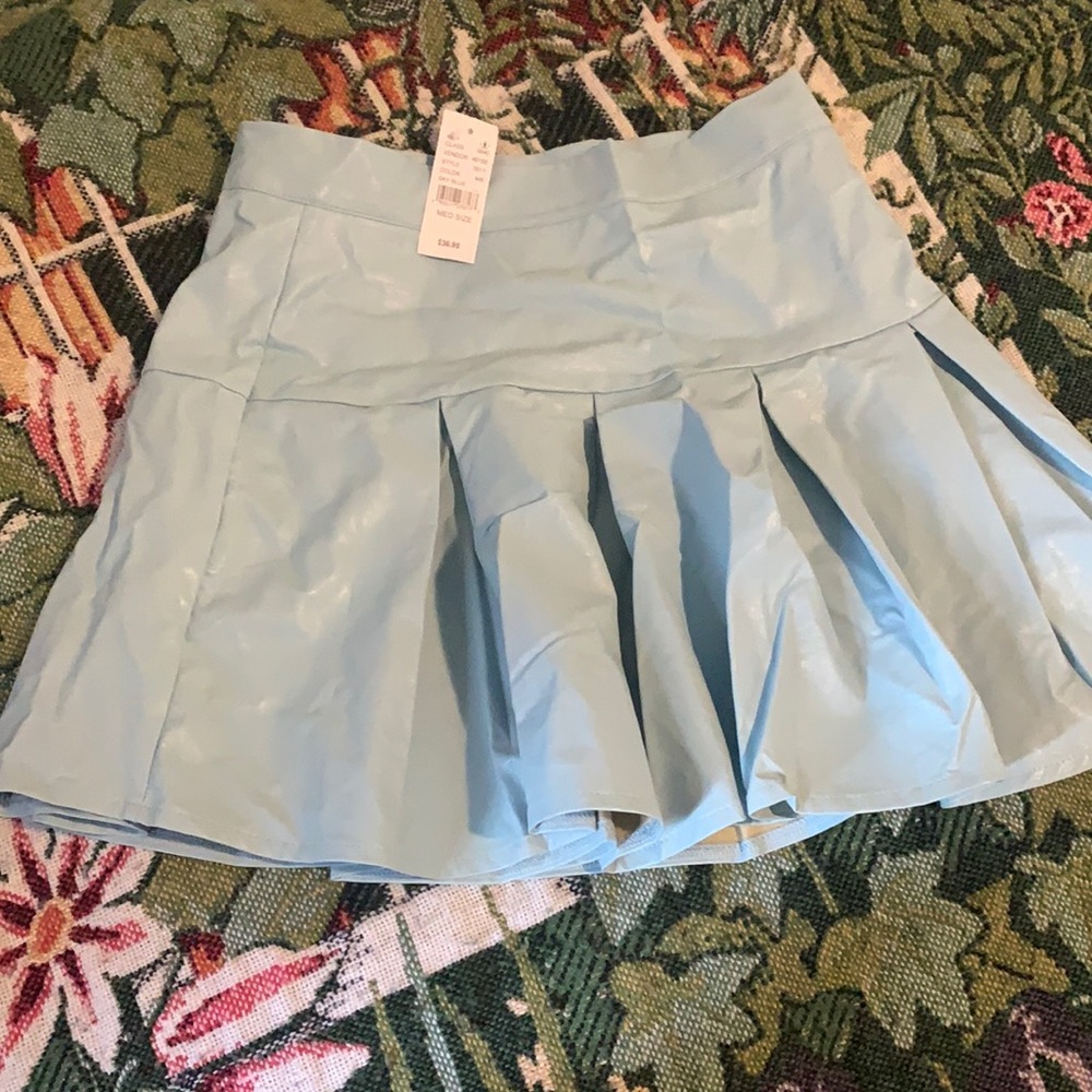 Pacsun pleated faux leather skirt